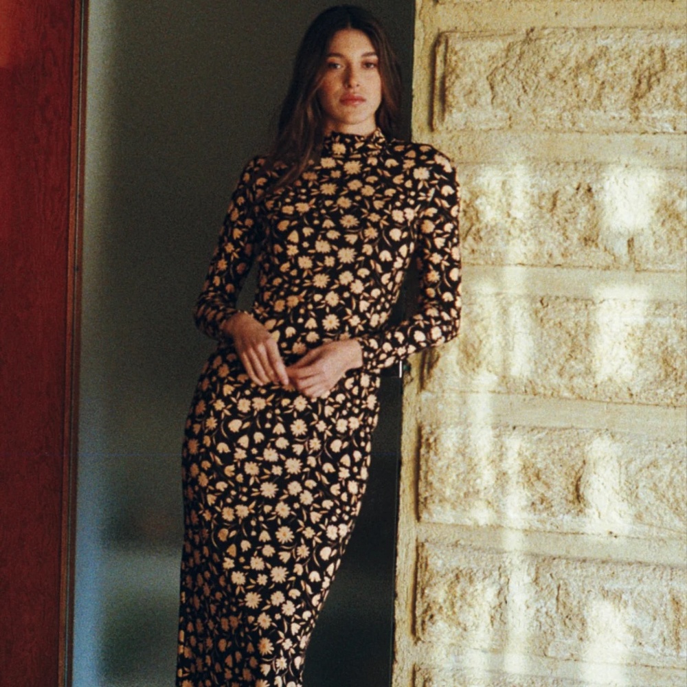 NOO-paris long sleeve printed dress